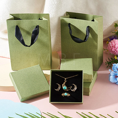 3Pcs Square Paper Jewelry Display Cases CON-TA0001-39D-01-1