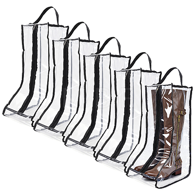 Clear PVC Plastic Shoes Storage Zipper Bags with Handles ABAG-WH0045-71B-1