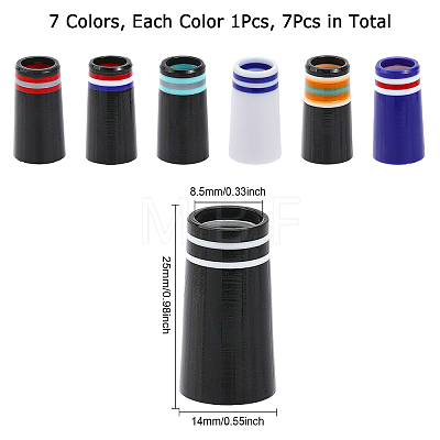 7Pcs 7 Colors Plastic Golf Ferrules for Taper Tip FIND-CA0006-62-1