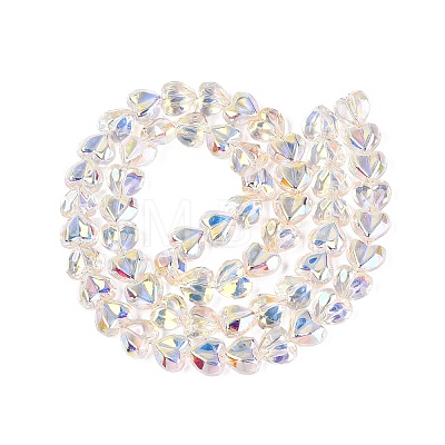 Electroplate Transparent Glass Beads Strands EGLA-N056-01A-12-1