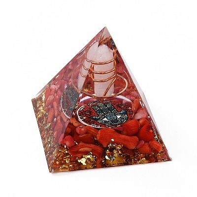 Resin Orgonite Pyramid Home Display Decorations G-PW0004-56A-02-1