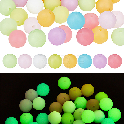 160Pcs 8 Colors Luminous Silicone Beads SIL-CA0001-16-1