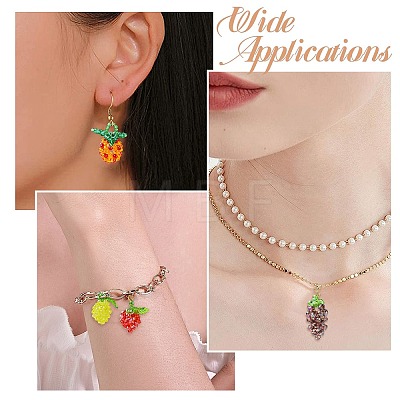 6Pcs Glass Pendants PALLOY-CJ00139-1