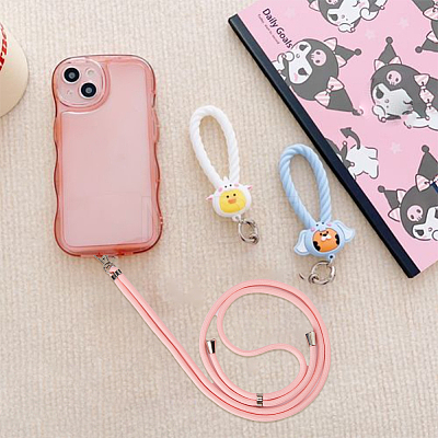 HOBBIESAY 2 Set 2 Colors Polyester Universal Adjustable Cell Phone Strap Crossbody Neck Strap Phone Charms AJEW-HY0001-28-1