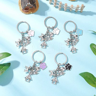 304 Stainless Steel Alloy Enamel Dog Keychains KEYC-JKC01219-1