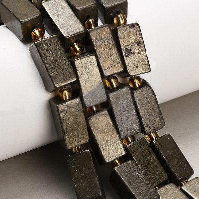 Natural Gold Pyrite/Golden Pyrite Beads Strands G-F833-C01-02-1