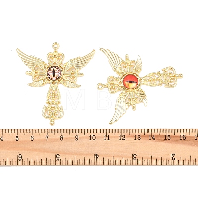 Printed Evil Eye Resin Alloy Big Pendants FIND-E048-01G-1