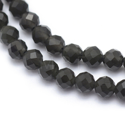 Natural Obsidian Beads Strand X-G-E411-33-3mm-1