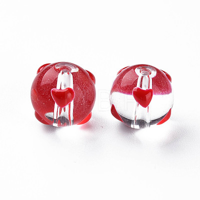 Transparent Glass Enamel Beads GLAA-N049-016-1