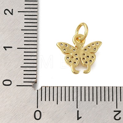 Rack Plating Brass Micro Pave Cubic Zirconia Charms KK-I716-05G-1