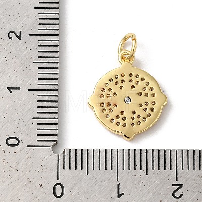 Rack Plating Brass Cubic Zirconia Pendants X-KK-Z056-26G-1