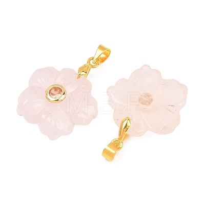 Natural Rose Quartz Carved Pendants G-A315-01G-08-1
