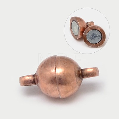 Round Brass Magnetic Clasps with Loops X-MC019-M-1