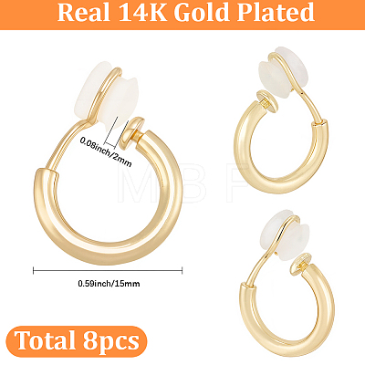 8Pcs Brass Clip-on Earrings for Women Men KK-SC0008-15A-1
