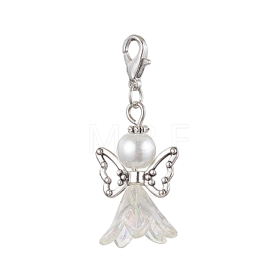 10Pcs Angel Acrylic & Glass Pendant Decorations AC-CJ44BC-AS-1