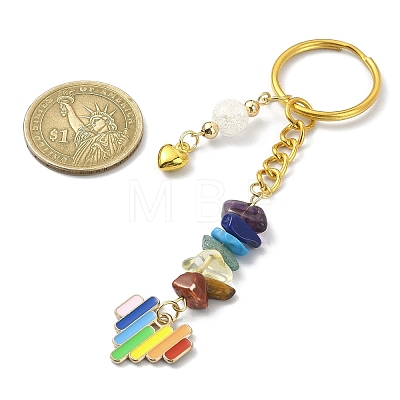 Rainbow Color Alloy Enamel Pendant Keychains KEYC-JKC00546-1