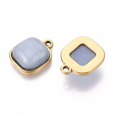 Natural Grey Labradorite Square Pendants STAS-N109-211B-G-1