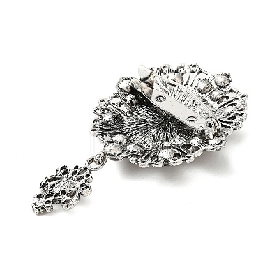 Retro Alloy Rhinestone Oval Brooch JEWB-B022-01AS-01-1