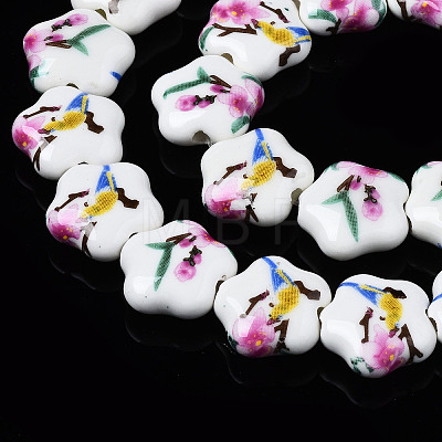 Handmade Porcelain Ceramic Beads Strands PORC-S502-036F-1