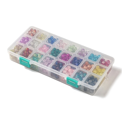 Spray Painted Crackle Glass Beads CCG-JP0001-01-1