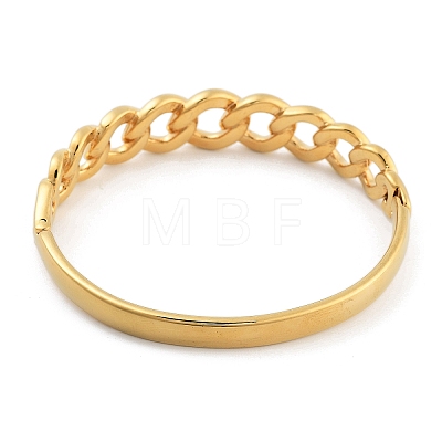 Ion Plating(IP) 304 Stainless Steel Twisted Chain Hinged Bangles for Women BJEW-Z068-04G-07-1