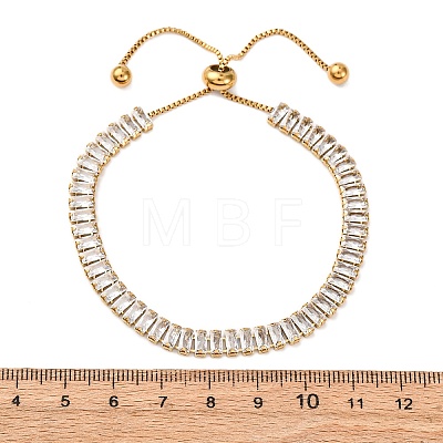 304 Stainless Steel Pave Clear Cubic Zirconia Tennis Bracelets BJEW-G754-03G-01-1