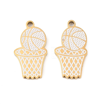 304 Stainless Steel Enamel Pendants STAS-Z190-07G-04-1