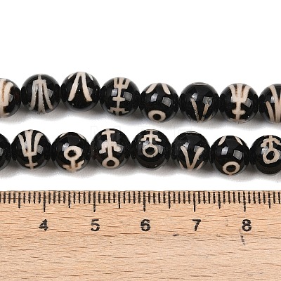 Tibetan Style dZi Beads Strands G-G328-A07-8mm-1