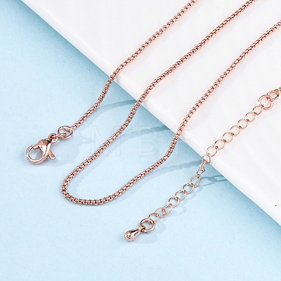 Brass Box Chains Necklaces for Women NJEW-D302-08RG-1