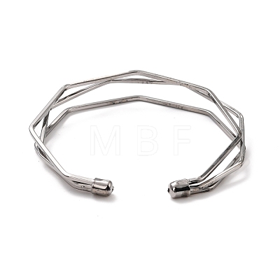 Triple Line Cuff Bangles BJEW-C010-01B-1