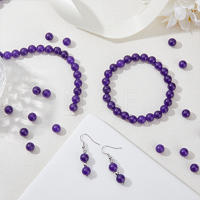 HOBBIESAY 3 Strands Natural Amethyst Round Beads Strands G-HY0001-23-1