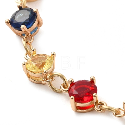 Colorful Glass Link Chain Bracelets BJEW-B075-07-1