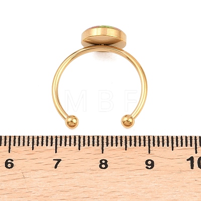 304 Stainless Steel Epoxy Resin Cuff Rings RJEW-P184-01G-02-1