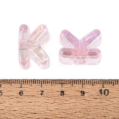 UV Plating Transparent Acrylic European Beads OACR-M027-02K-01-1