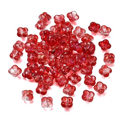 Electroplate Transparent Glass Beads GLAA-A045-03L-1