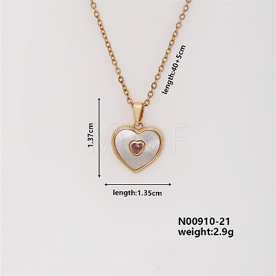 Elegant Fashion Brass Rhinestone Luxury Heart Charm Necklaces for Women IF2334-1-1