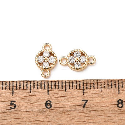 Brass Pave Cubic Zirconia Connector Charms ZIRC-L105-02G-07-1