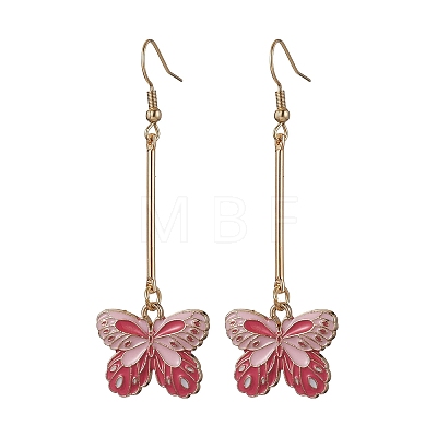 Alloy Enamel Butterfly Dangle Earrings EJEW-JE05604-1