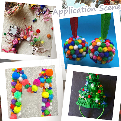 400Pcs Handmade DIY Doll Craft Pom Pom Balls FABR-SC0001-01A-02-1