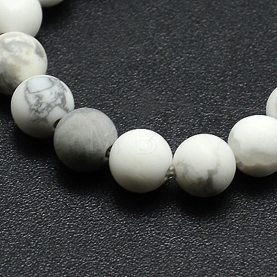 Frosted Howlite Round Bead Strands G-M064-14mm-12-1