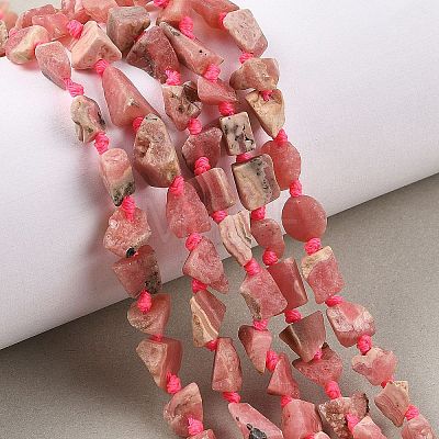 Raw Rough Natural Rhodonite Beads Strands G-D101-A02-1