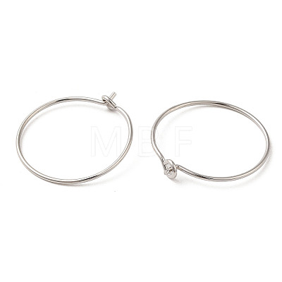 Rhodium Plated 925 Sterling Silver Hoop Earring Findings STER-Q188-01C-P-1