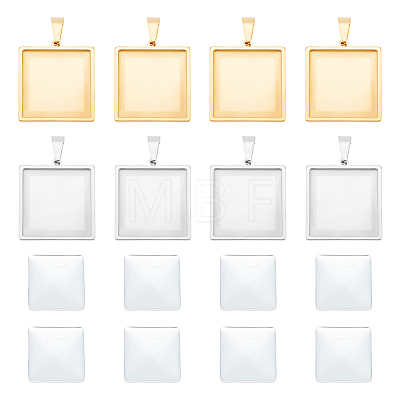DIY Blank Square Pendant Making Kit DIY-UN0005-45-1