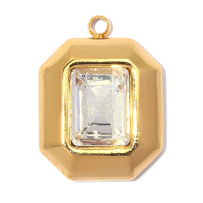 304 Stainless Steel with Crystal Rhinestone Pendants RB-OY001-58G-1