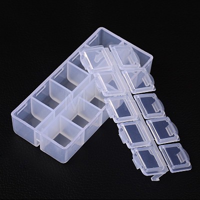 Cuboid Plastic Bead Containers CON-N007-01-1