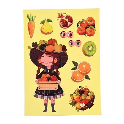 6Pcs Thanksgiving Day Cartoon Paper Self-Adhesive Picture Stickers STIC-C010-30-1