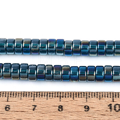 AB Color Plated Transparent Glass Beads Strands GLAA-T026-3x6mm-T03-1