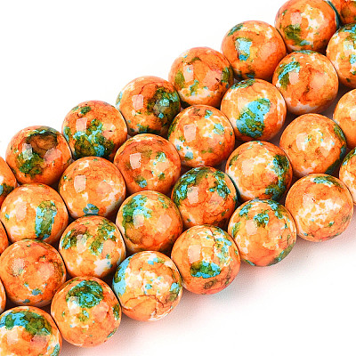 Spray Painted Synthetic Turquoise Beads Strands G-N352-25B-01-1