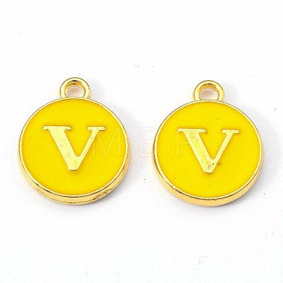 Golden Plated Alloy Enamel Charms ENAM-S118-09V-1