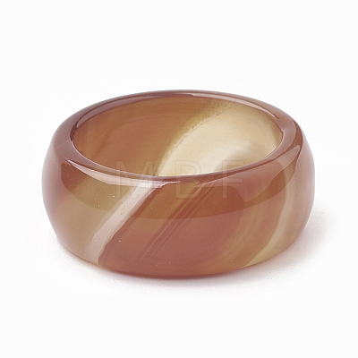 Natural Agate Wide Band Finger Rings G-T104-28-1